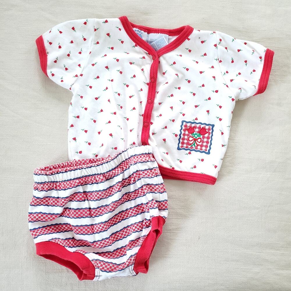 Vintage Floral Matching Set 6-9 months